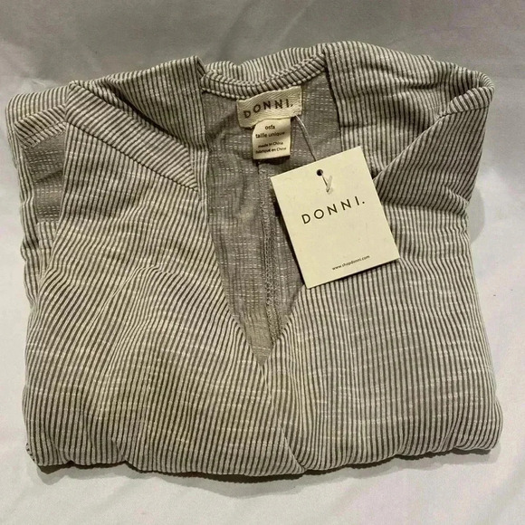 Donni Sandwash Pinstripe Open-Front Cardigan, OSFM, NWT - Picture 6 of 10